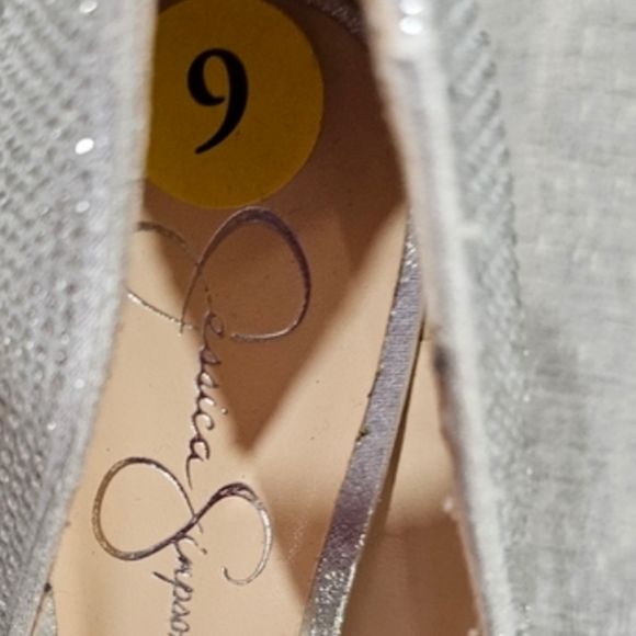 jessica simpson lindiza rhinestones sparkly silver heels new - Picture 3 of 8